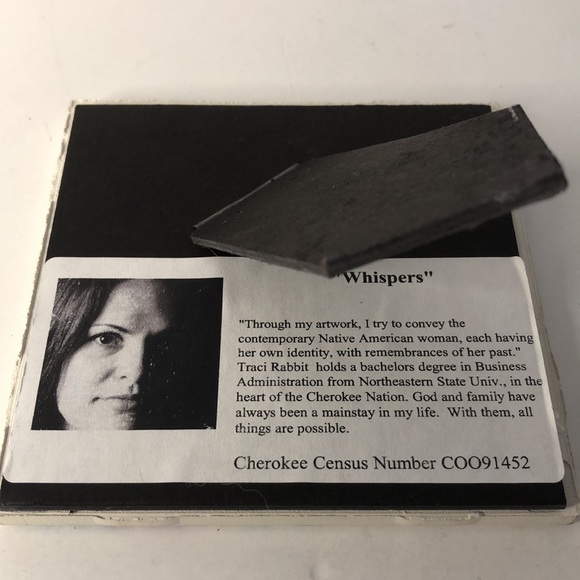 Whispers Native American Hand Painted Tile Traci Rabbit - Picture 3 of 4